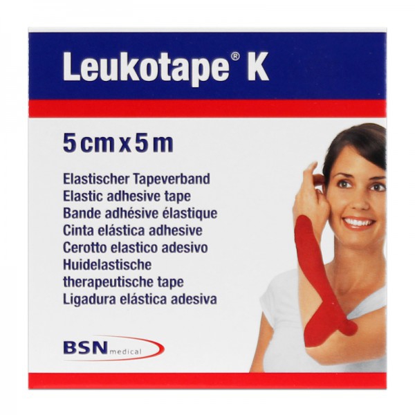 Leukotape K Ruban Élastique Adhésif 5 cm x 5 mètres : Couleur Rouge